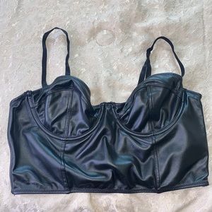 Leather bra cami top